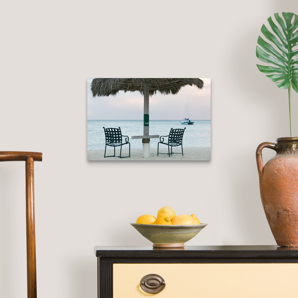 A traditional room featuring ABC Islands-ARUBA-Palm Beach:.Beach Chairs / Morning
