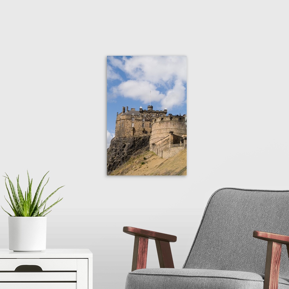 A modern room featuring Beautiful famous giant Edinburgh Castle in capital of Edinburgh Scotland