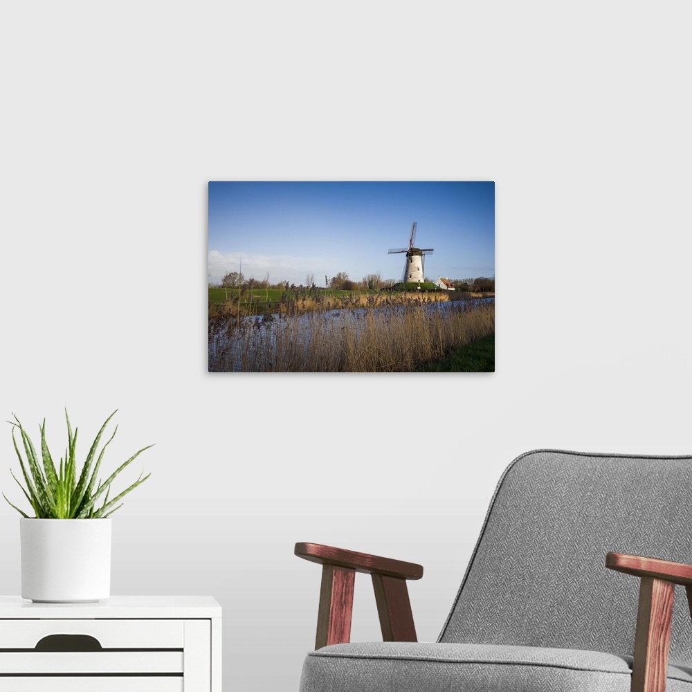 A modern room featuring Belgium, Bruges-area, Damme, old wind mill