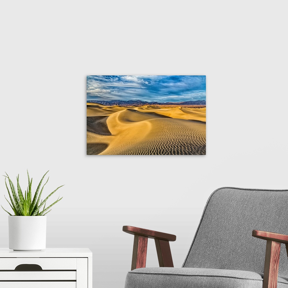 A modern room featuring Biship, California, Death Valley, Death Valley National Park, Sand Dunes, USA.