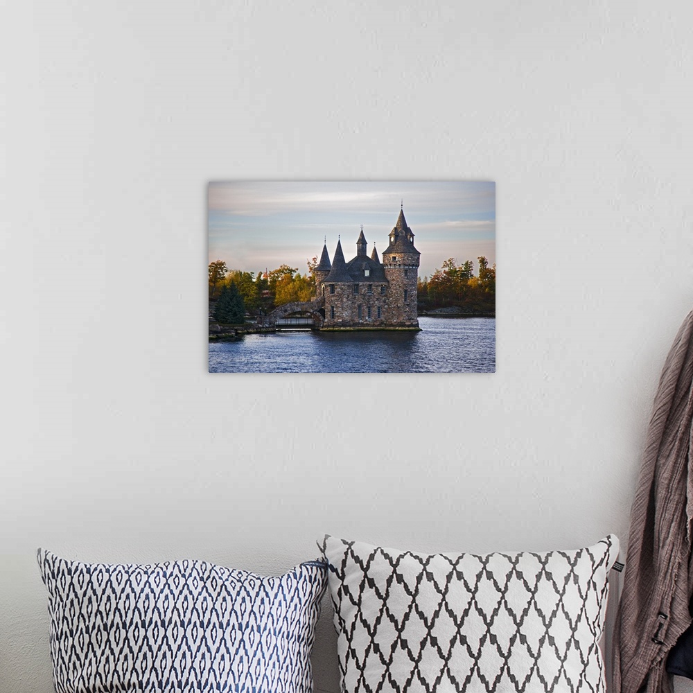A bohemian room featuring Boldt Castle in the 1000 Islands Region of the St. Lawrence River, New York