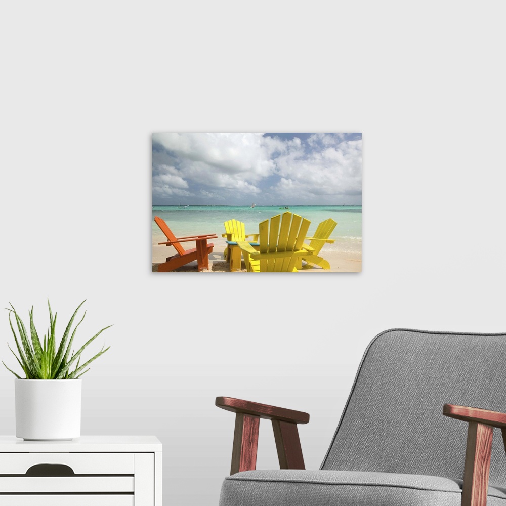 A modern room featuring ABC Islands - BONAIRE - Sorobon Beach: Beach Chairs