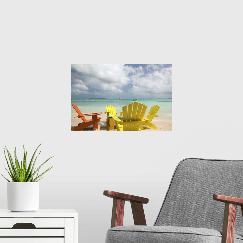 A modern room featuring ABC Islands - BONAIRE - Sorobon Beach: Beach Chairs