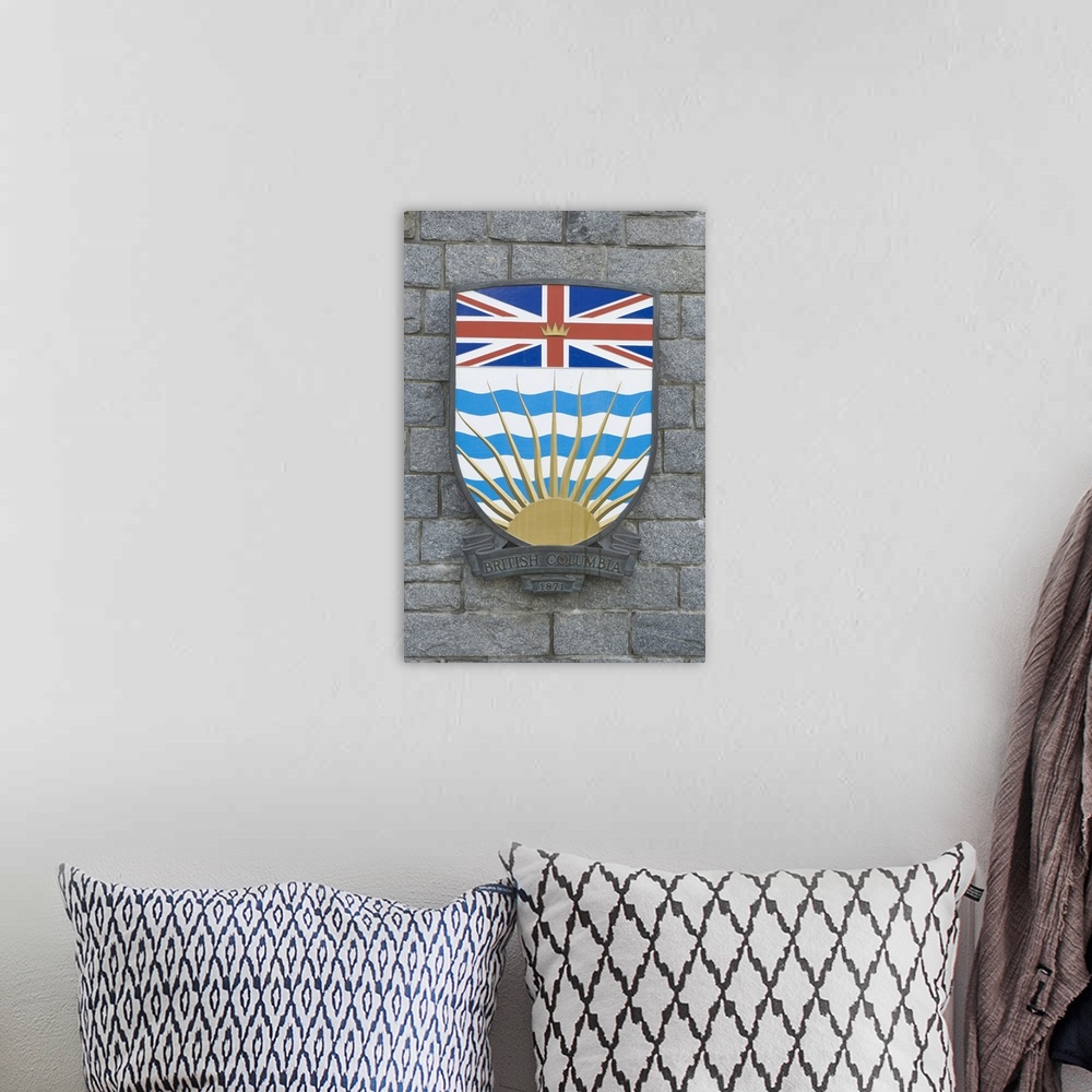 A bohemian room featuring Canada, BC, Victoria, Leglislature Buildings, British Columbia Provincial Seal