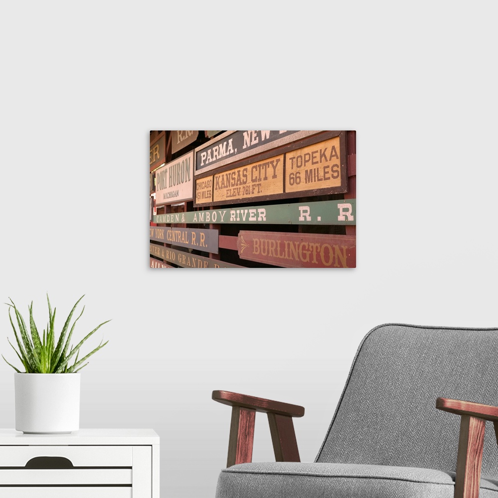 A modern room featuring California, Gold Country, Jamestown: Railroad Station Signs