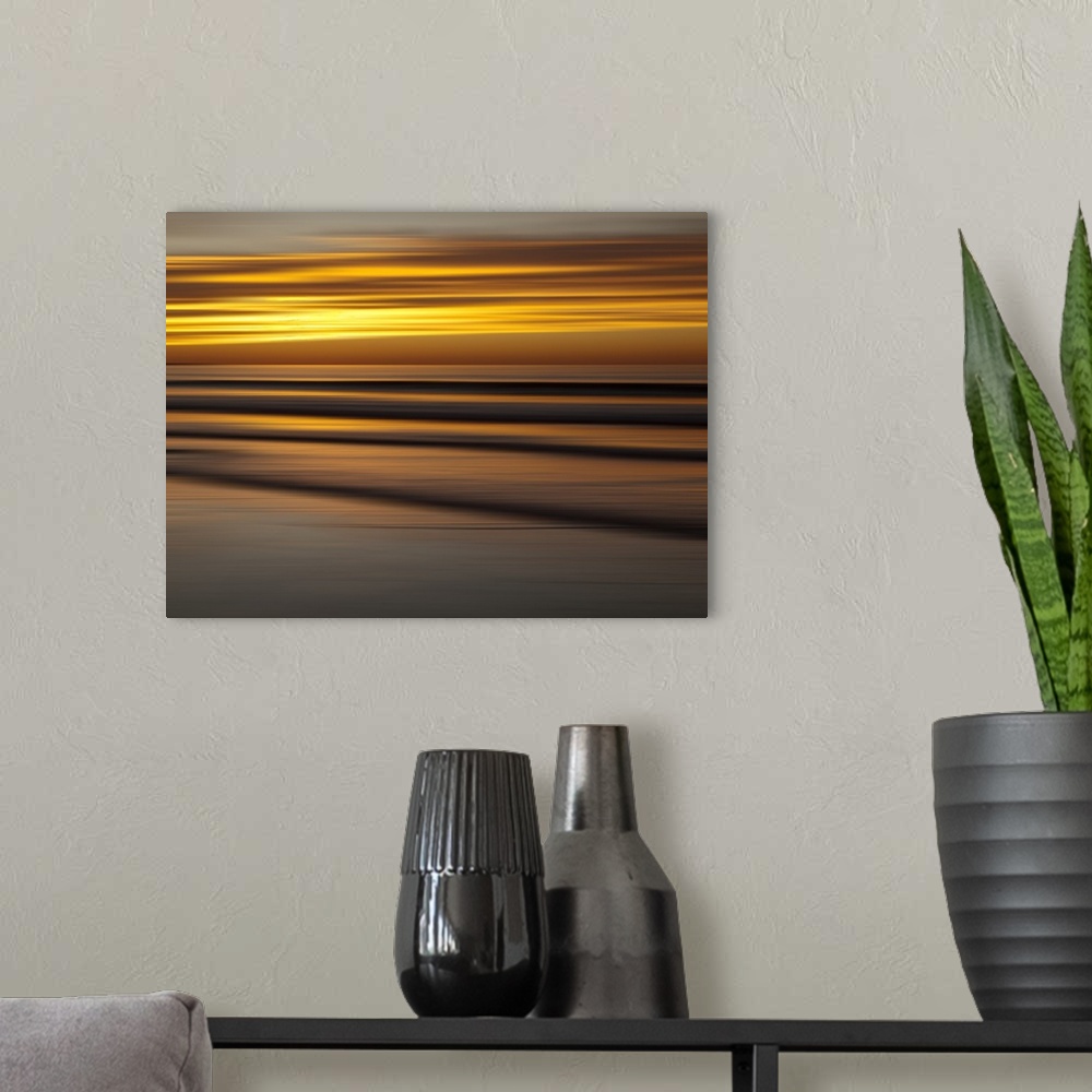 A modern room featuring USA, California, La Jolla, Abstract of incoming waves at sunset