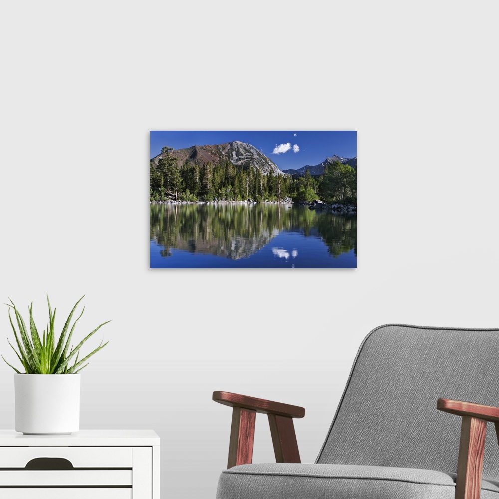 A modern room featuring USA, California. Reflections in Sherwin Lake. Credit: Dennis Flaherty / Jaynes Gallery