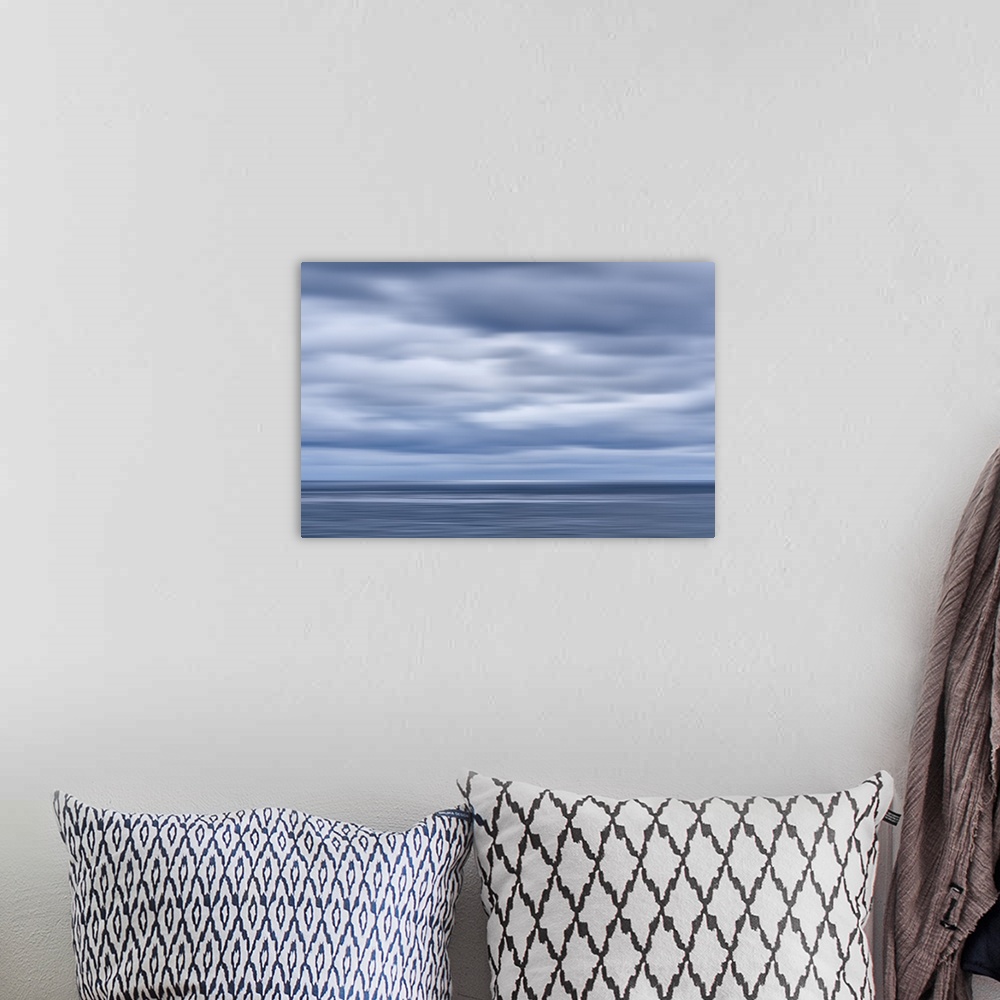 A bohemian room featuring USA, California, San Diego, View of blurred clouds over Pacific Ocean