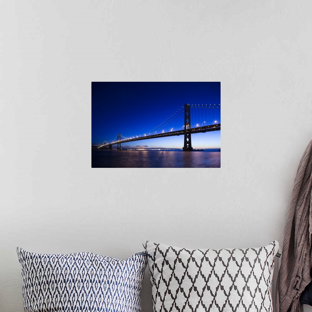 A bohemian room featuring USA, California, San Francisco, Embarcadero, The Bay Bridge, dawn