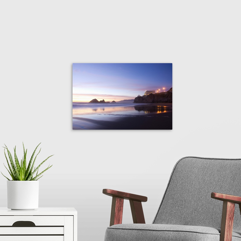 A modern room featuring California, San Francisco, Golden Gate National Recreation Area, cliff house at sunset