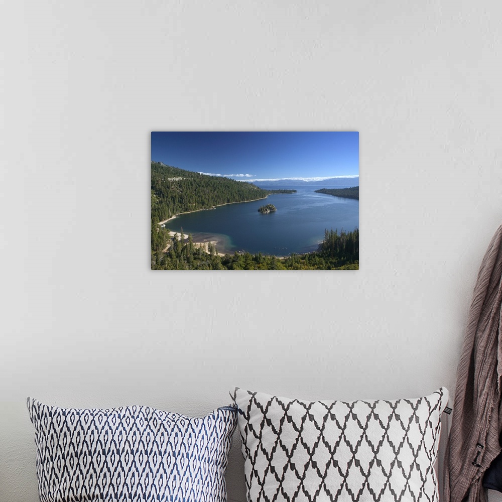 A bohemian room featuring California, Sierra Nevada, Lake Tahoe: Emerald Bay, Morning View