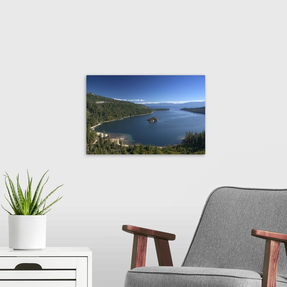 A modern room featuring California, Sierra Nevada, Lake Tahoe: Emerald Bay, Morning View