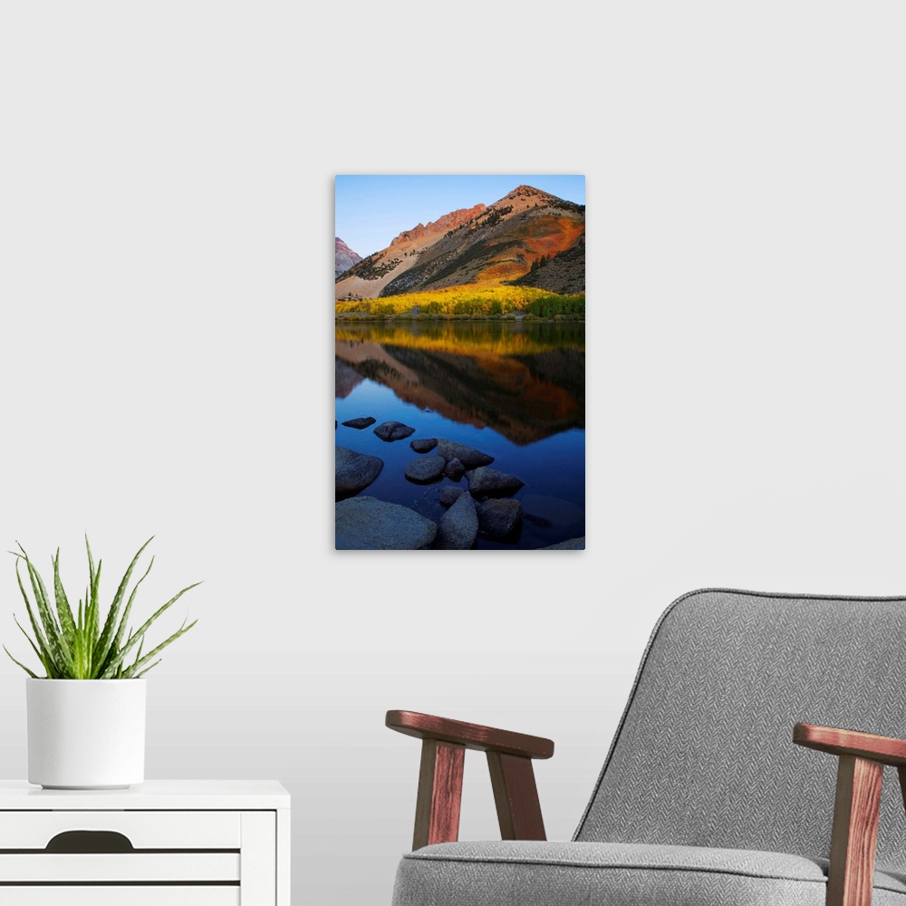 A modern room featuring USA, California, Sierra Nevada Mountains. Autumn color at North Lake.