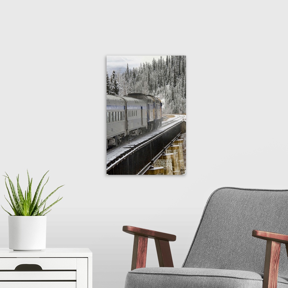 A modern room featuring Canada, Alberta. VIA Rail Snow Train between Edmonton