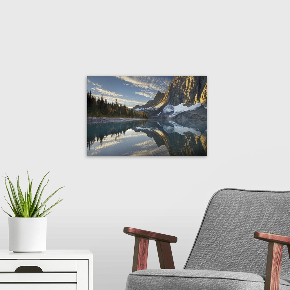 A modern room featuring Canada, British Columbia, Sunrise On The Rockwall And Floe Lake, Kootenay National Park