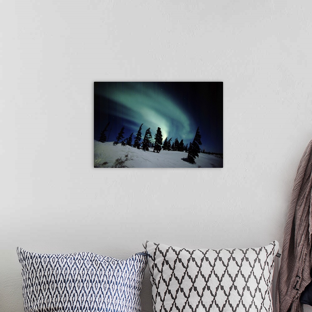 A bohemian room featuring North America - Canada - Manitoba - Churchill. Northern Lights aka Aurora Borealis.