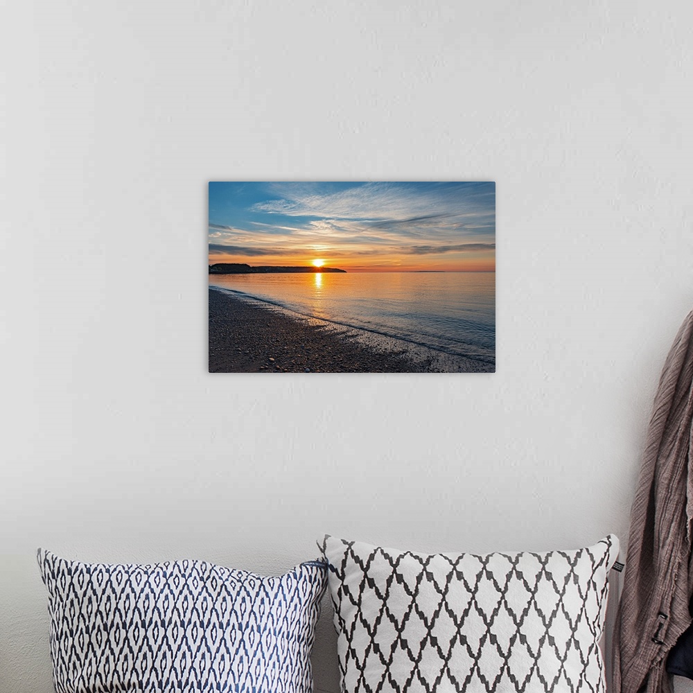 A bohemian room featuring Canada, New Brunswick, St. Martins. Sunrise on Bay of Fundy.