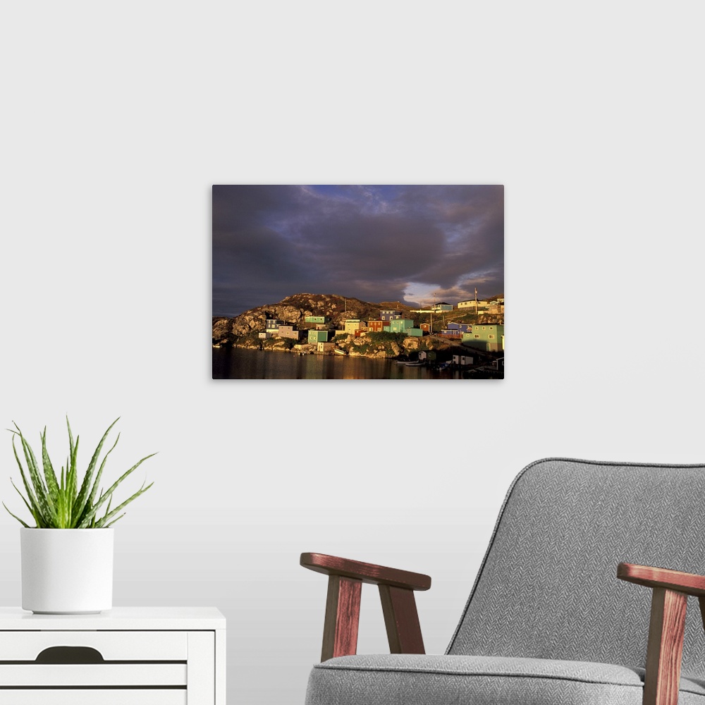 A modern room featuring NA, Canada, Newfoundland, Rose Blanche.Village view from harbor