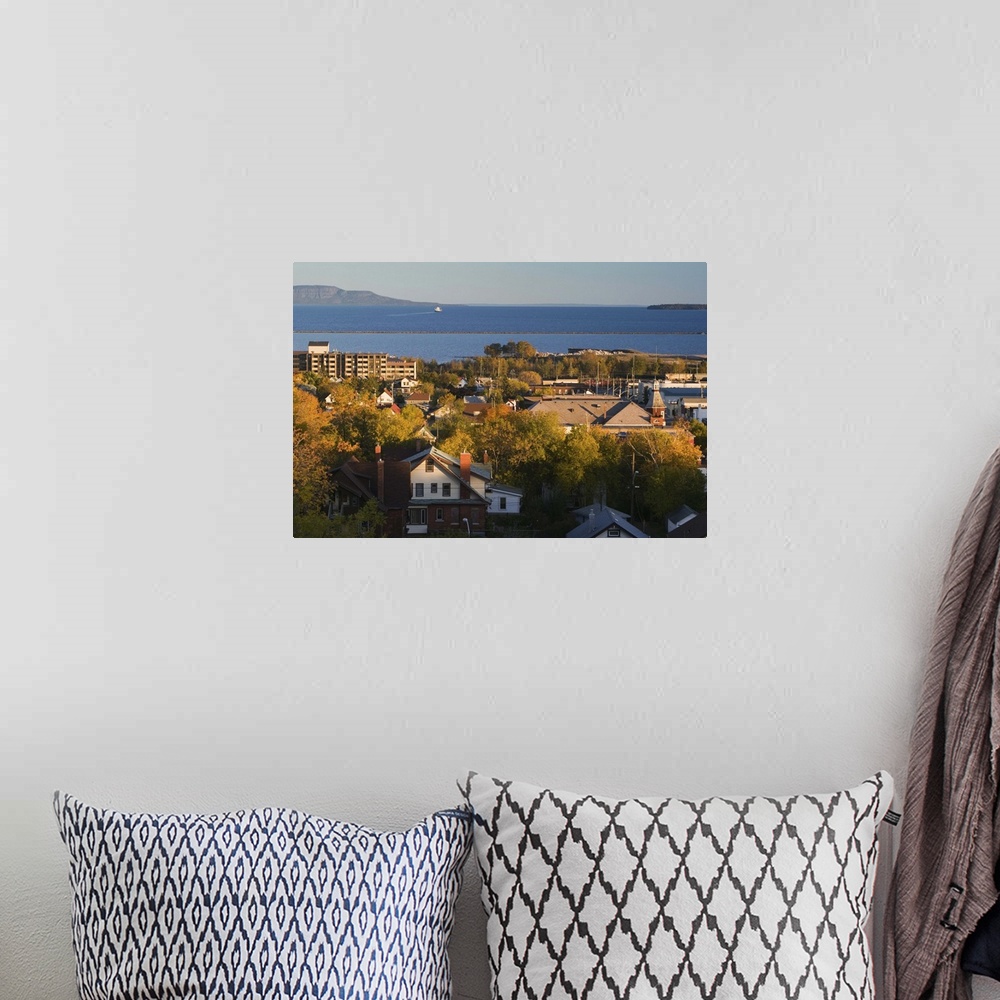 A bohemian room featuring CANADA-Ontario-Thunder Bay: .Town View from Hillcrest Park / Sunset