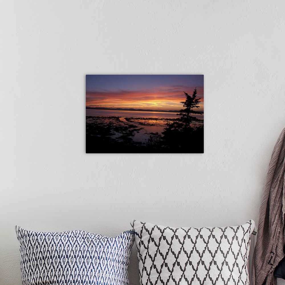 A bohemian room featuring Canada, Quebec, Gaspe Peninsula, St. Lawrence Seaway, Sunset