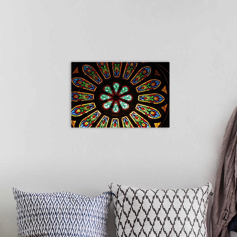 A bohemian room featuring Canada, Quebec, Montreal, stained glass of Notre Dame Basilica of Montreal