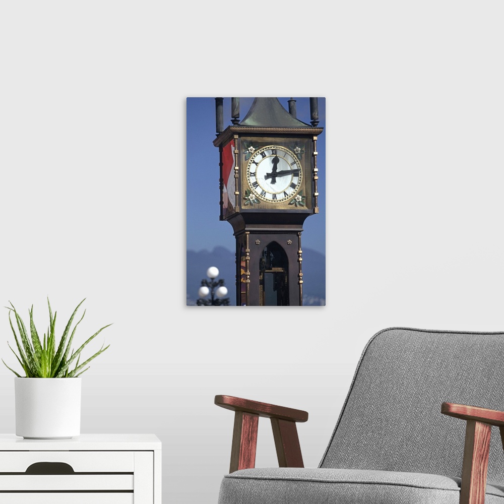 A modern room featuring Canada, British Columbia, Vancouver.Gastown Historic District.Steam powered clock