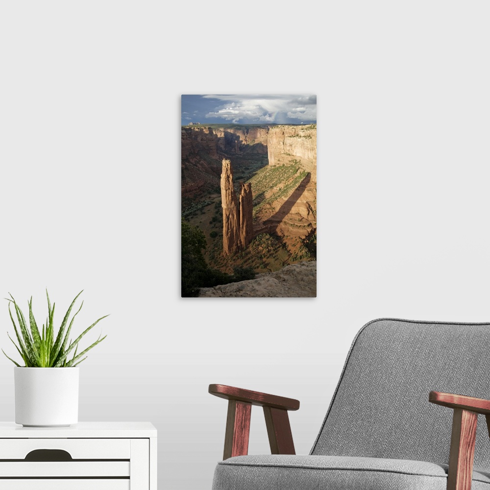 A modern room featuring Canyon de Chelly, Arizona, United States.  Navajo Nation. Spider rock formation.