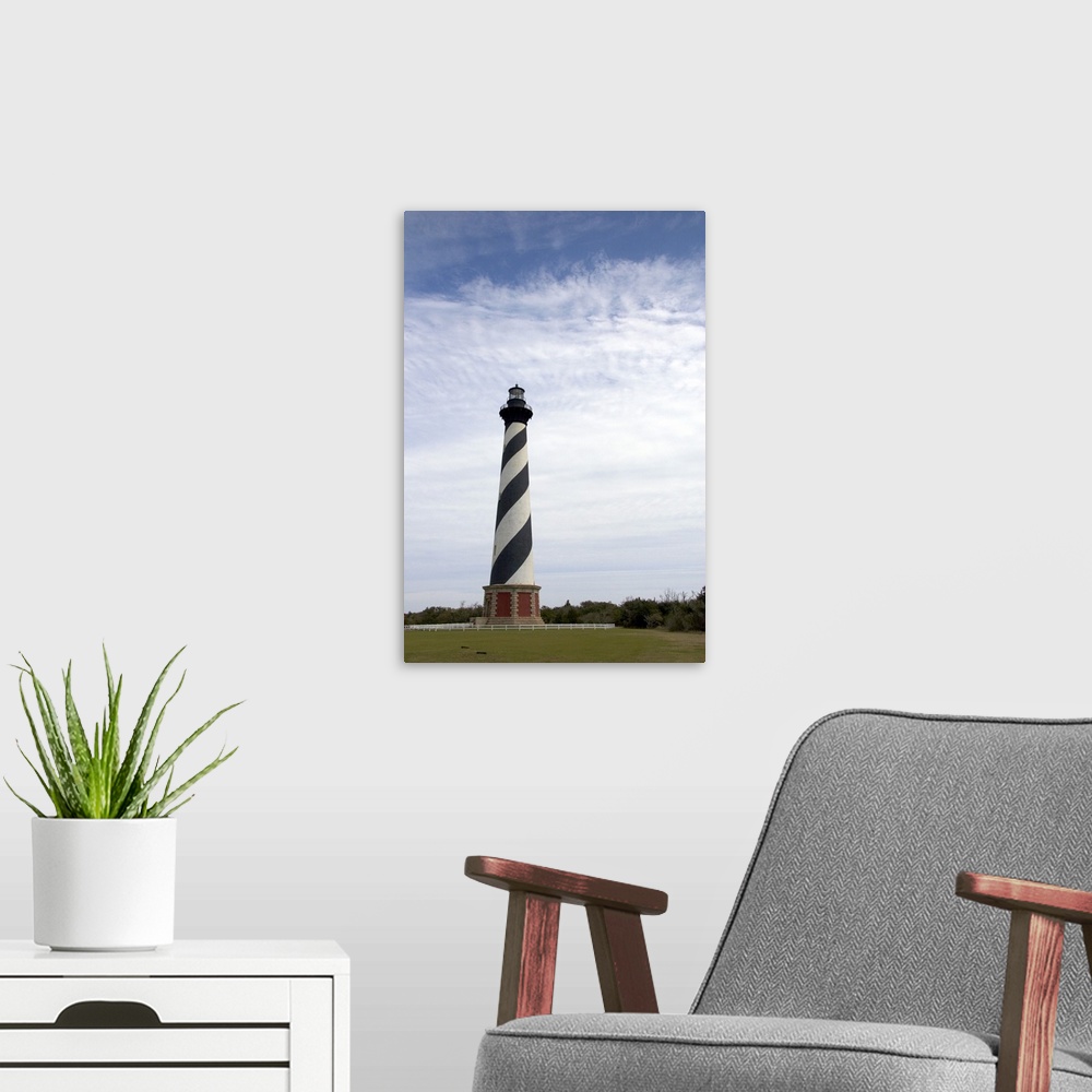 A modern room featuring Cape Hatteras Lighthouse in North Carolina.