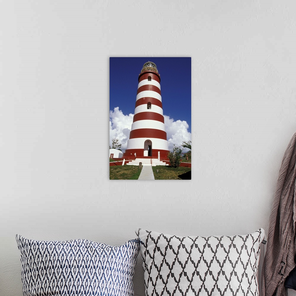 A bohemian room featuring Caribbean, Bahamas, Elbow Cay.Candystripe lighthouse