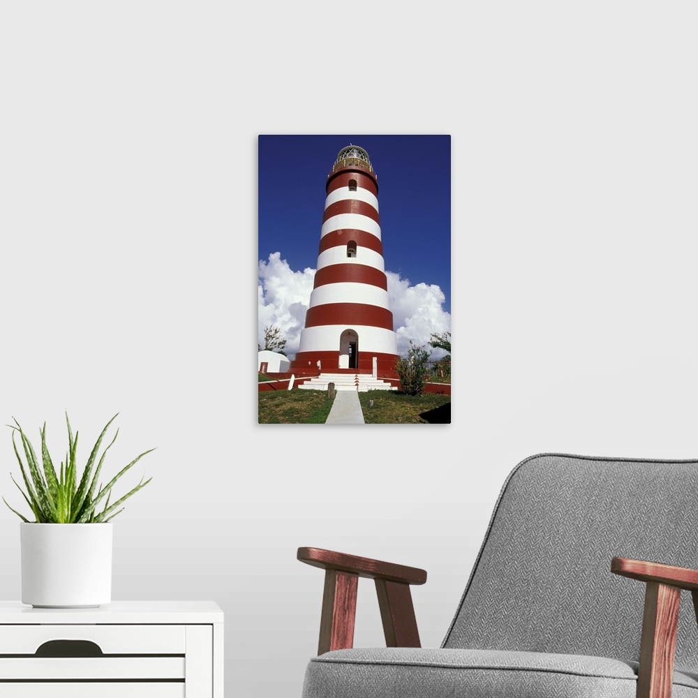 A modern room featuring Caribbean, Bahamas, Elbow Cay.Candystripe lighthouse