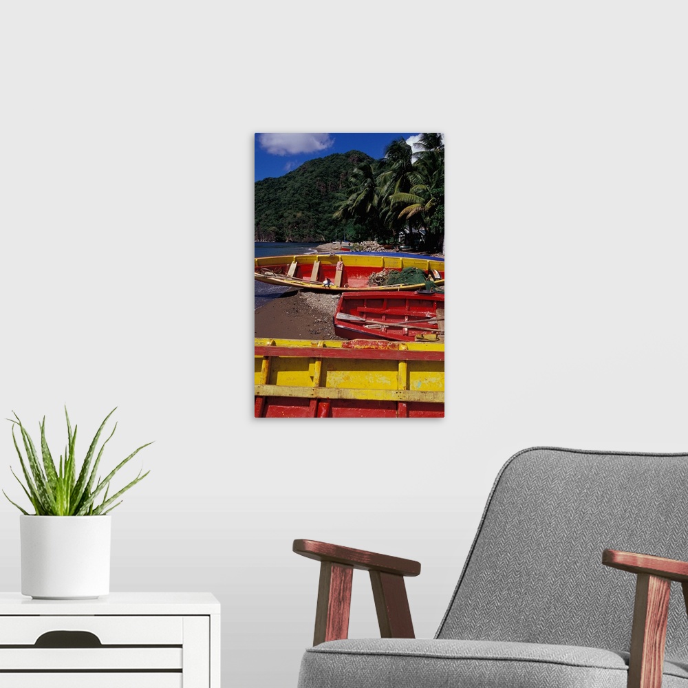 A modern room featuring Caribbean, BWI, St. Lucia, Sailboats, Soufriere.