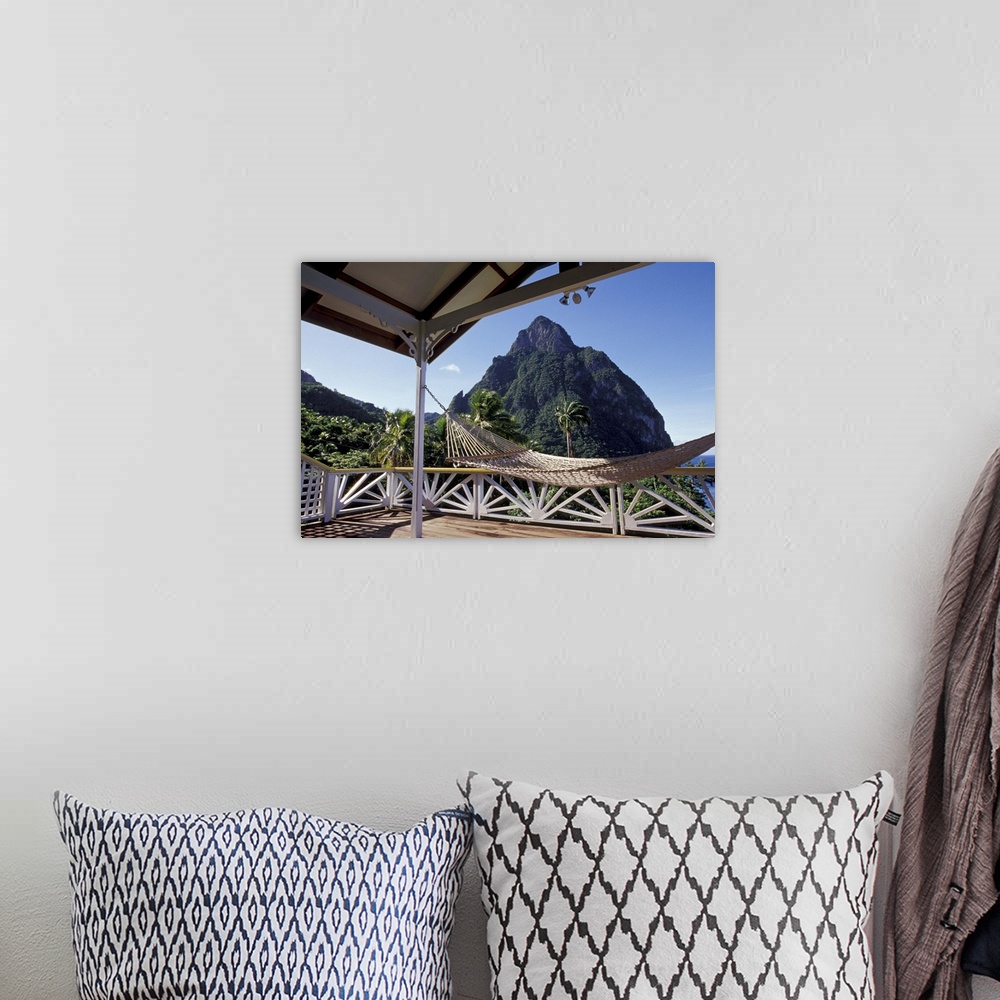 A bohemian room featuring Caribbean, BWI, St. Lucia, The Pitons from Stonefield Estate.