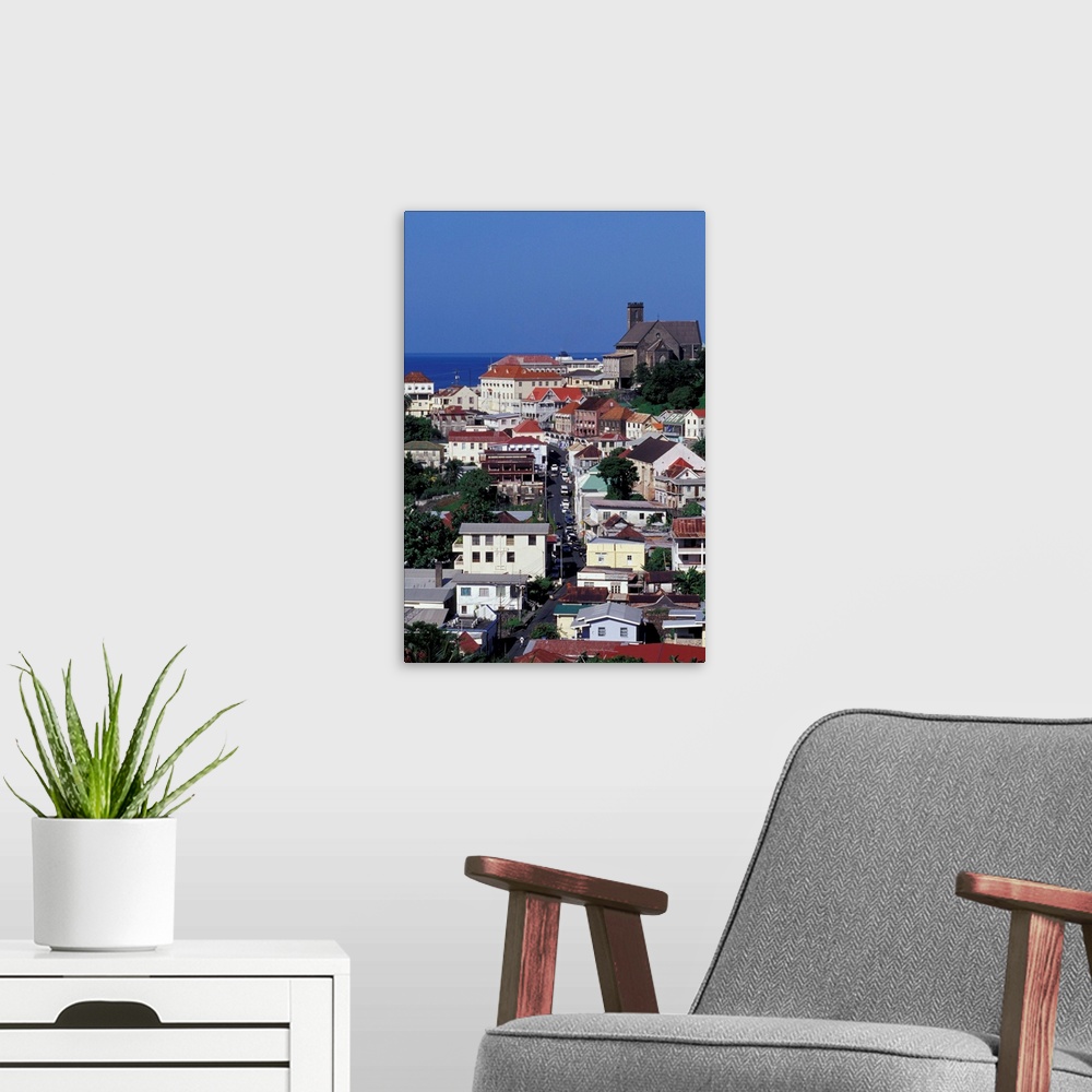 A modern room featuring CARIBBEAN, Grenada, St. George's.View of downtown