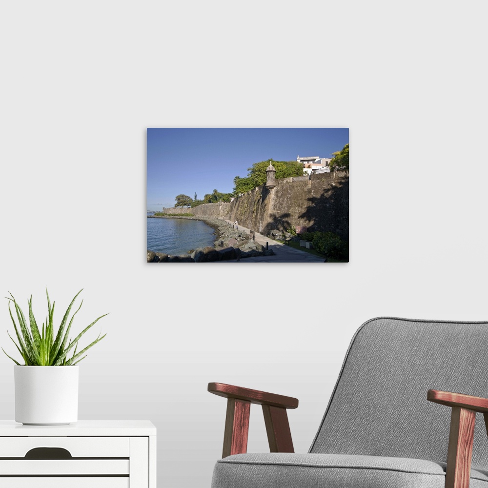 A modern room featuring North America; Caribbean; Puerto Rico; San Juan. The city...s wall, known as ...La Muralla,... co...