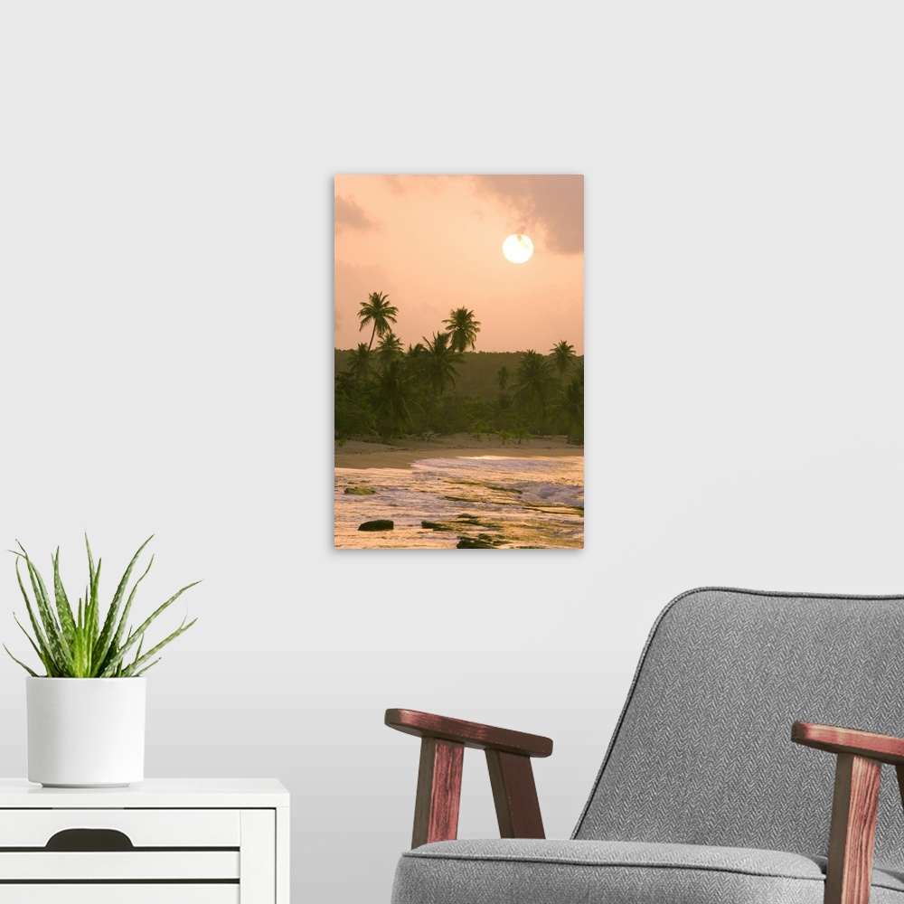 A modern room featuring Caribbean, Puerto Rico. Sunrise at Red Beach on the island of Vieques. Credit as: Dennis Flaherty...