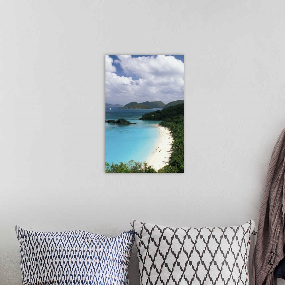 A bohemian room featuring Caribbean, US Virgin Islands, St. John. Trunk Bay overview