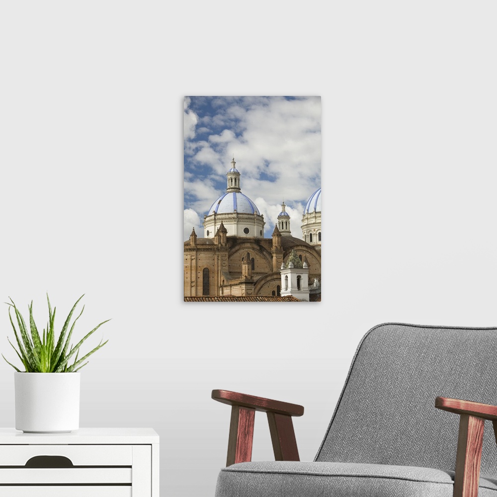 A modern room featuring Cathedral of Immaculate Conception, built 1885, Cuenca, Ecuador, South America.  Cuenca is a UNES...
