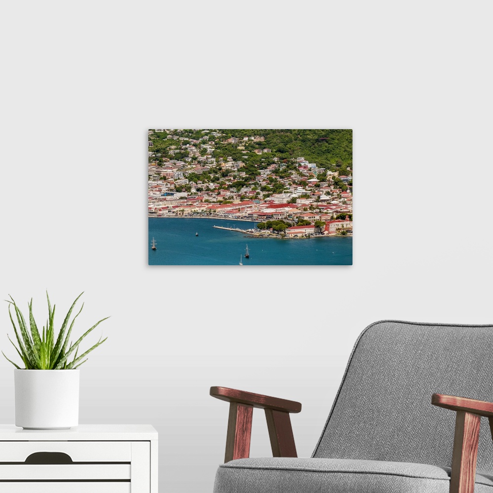 A modern room featuring Charlotte Amalie, St. Thomas, US Virgin Islands.