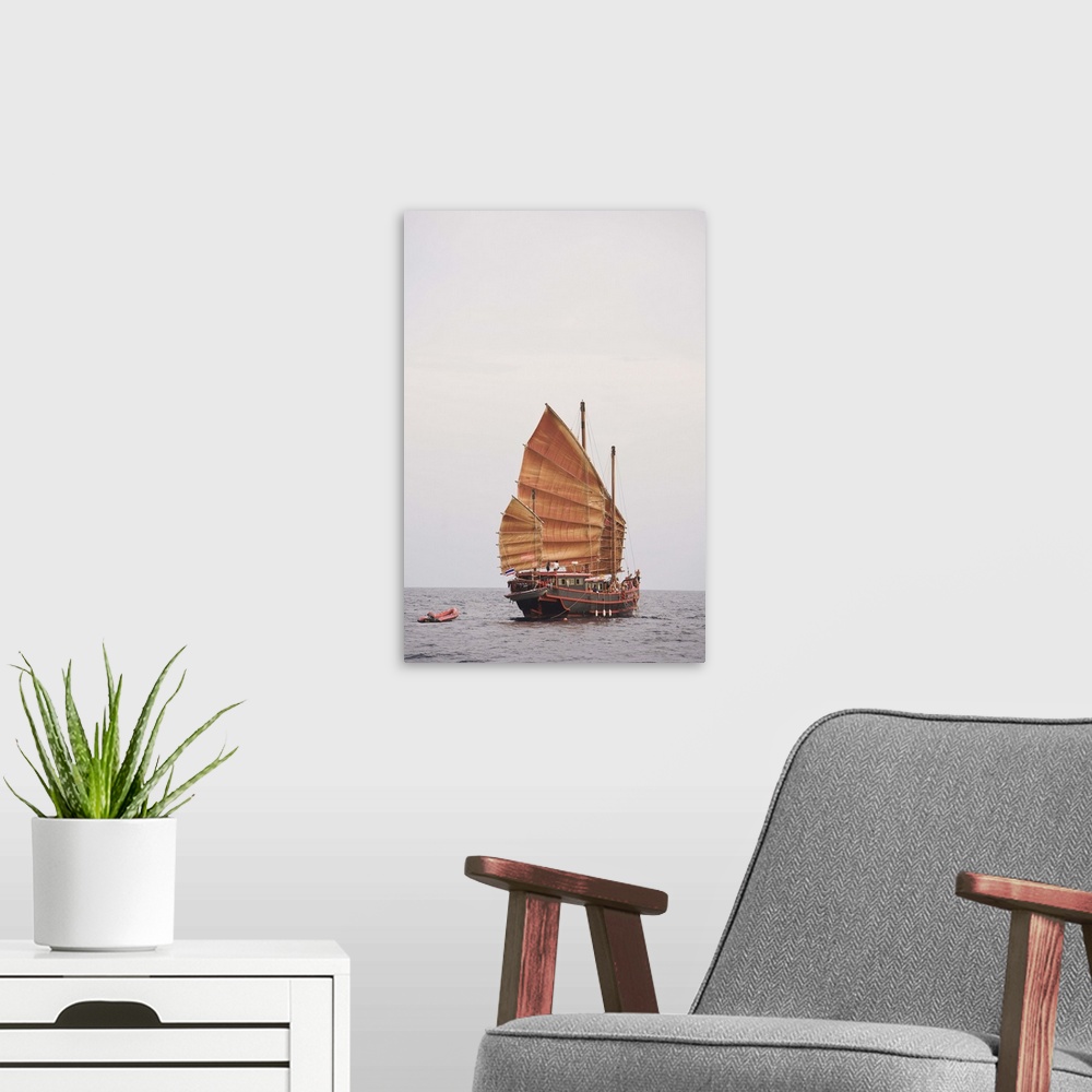 A modern room featuring Chinese Junk style sailing boat, Similan Islands, Marine National Park near  Phuket,  Thailand, S...