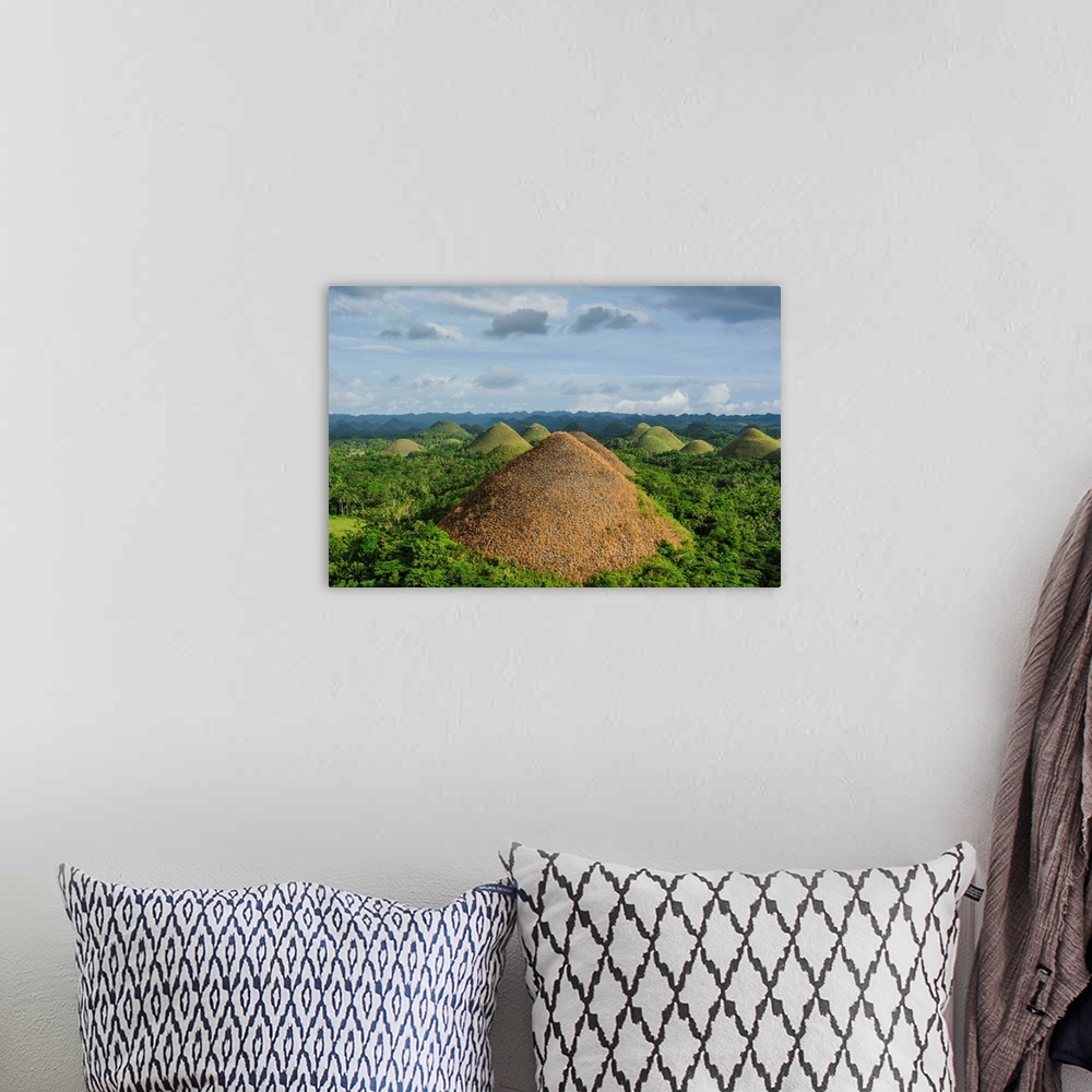 A bohemian room featuring Chocolate Hills, Bohol, Philippines.