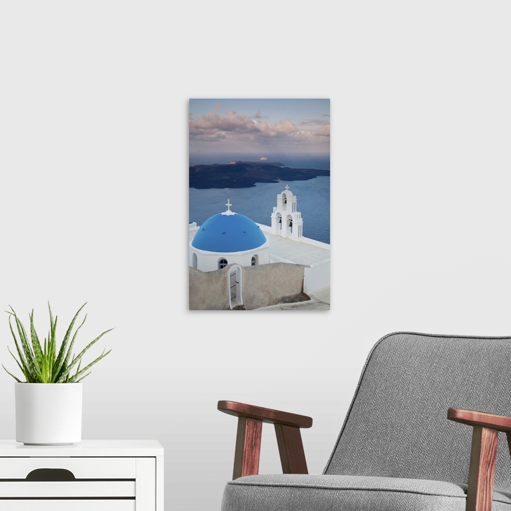 A modern room featuring Fira, Santorini, Greece