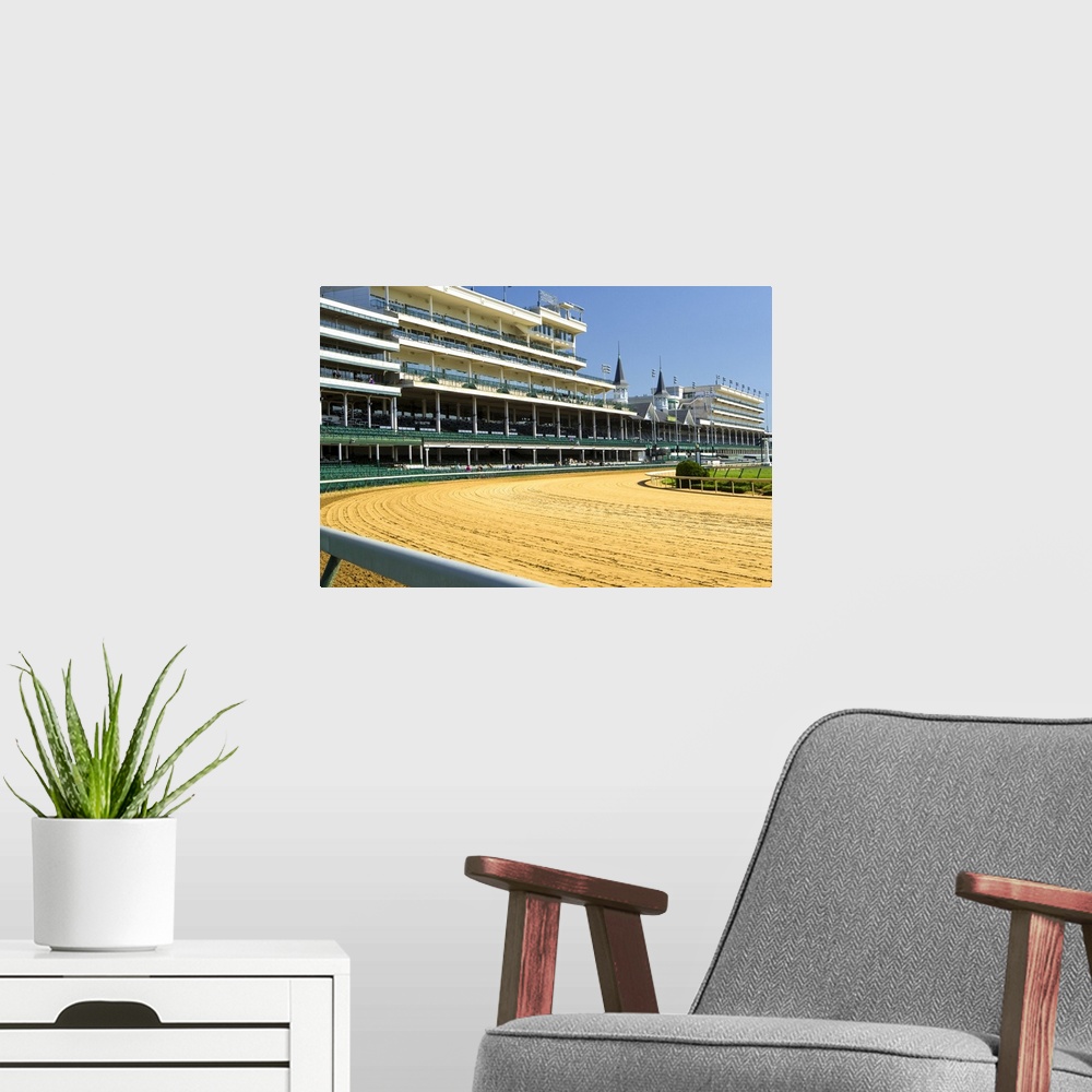 A modern room featuring Churchill Downs, the home of the Kentucky Derby, KY.