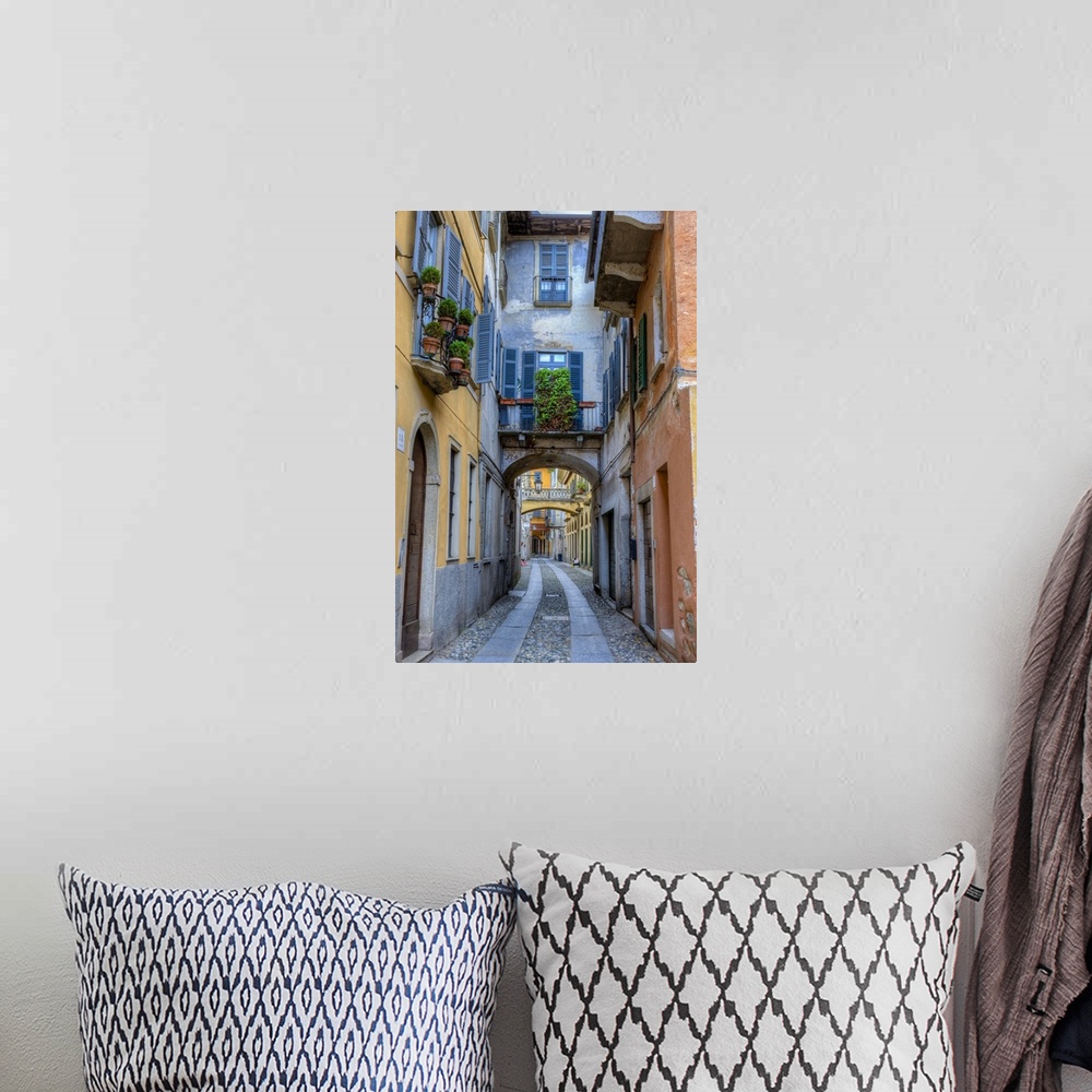 A bohemian room featuring Cityscape. Orta San Giulio. Piedmont, Italy.