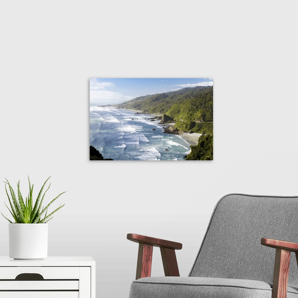 A modern room featuring Coastline north of Irimahuwhero Viewpoint, Paparoa National Park, West Coast, South Island, New Z...