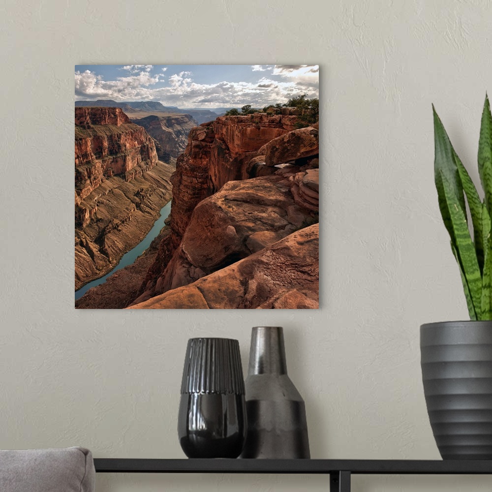 A modern room featuring Colorado river meanders through the chasm it carved, at Toroweap, Grand Canyon, Arizona.