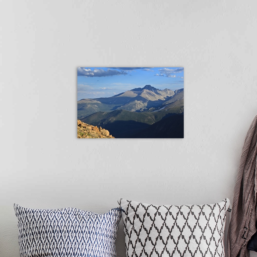 A bohemian room featuring USA, Colorado, Rocky Mountain National Park, Long's Peak from Forest Canyon Overlook