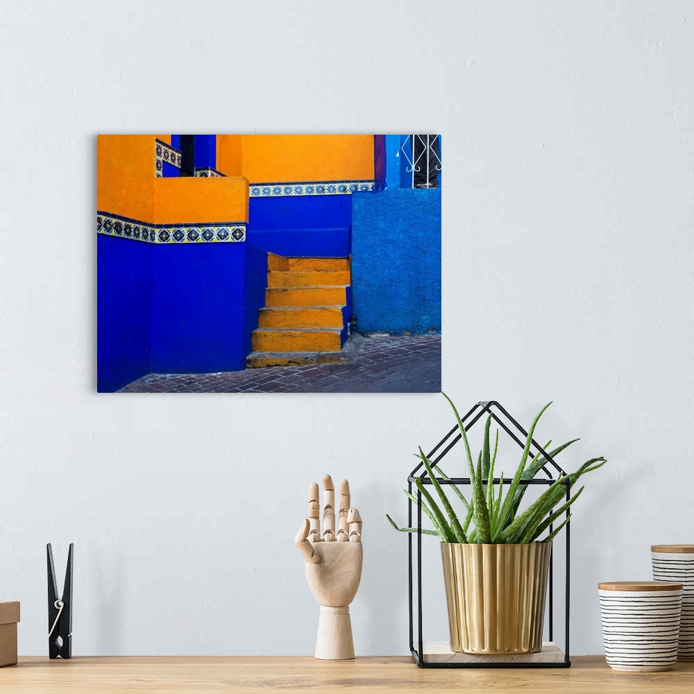 A bohemian room featuring Colorful Back Alley of Guanajuato Mexico.