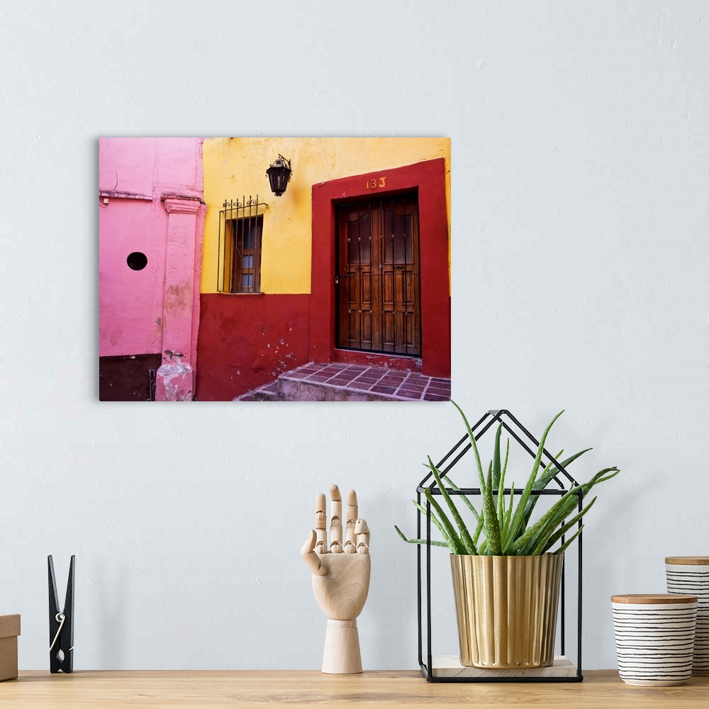 A bohemian room featuring Colorful Back Alley of Guanajuato Mexico.