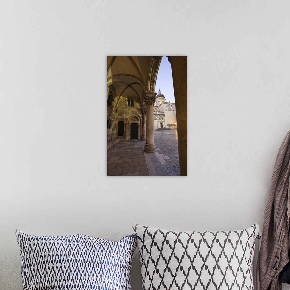 A bohemian room featuring CROATIA, Dubrovnik. Archway inside the walled city.