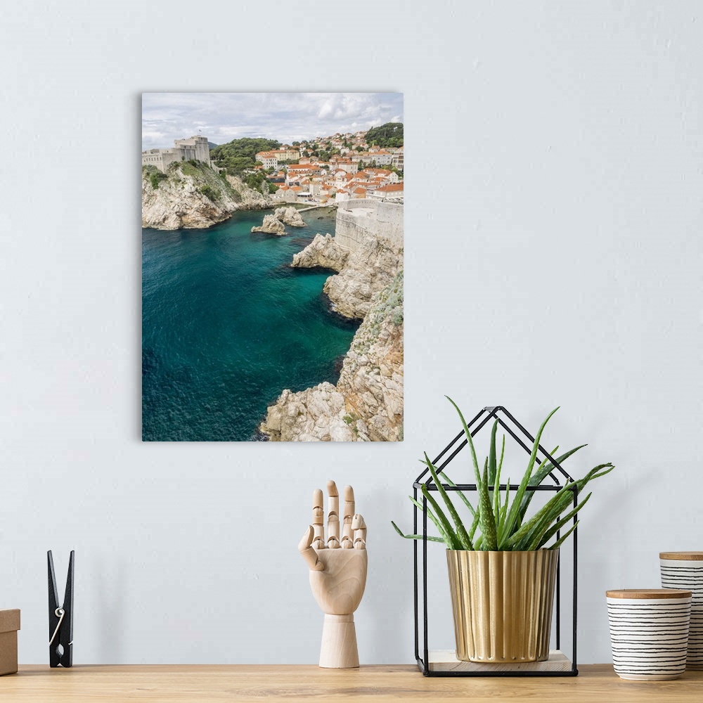 A bohemian room featuring Croatia, Dubrovnik. Lovrijenac or St. Lawrence Fortress guarding the sheltered cove and northern ...